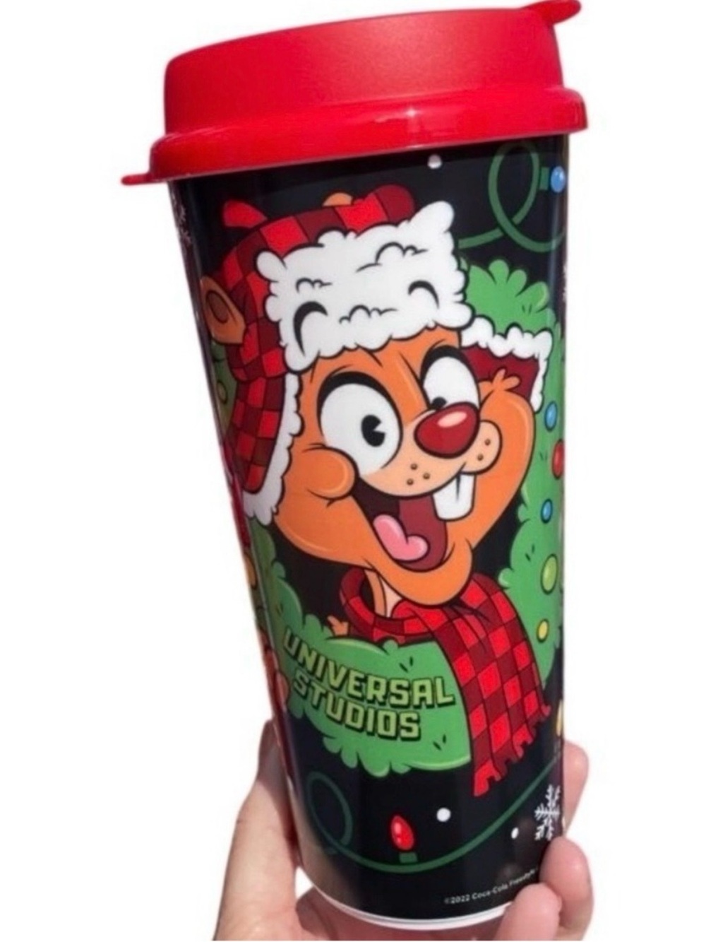 Universal Studios Souvenir Cup Reusable Holiday Christmas Earl the Squirrel 2022